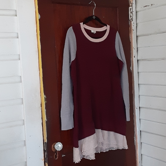 Lori Goldstein LOGO sz 1x waffle knit tunic